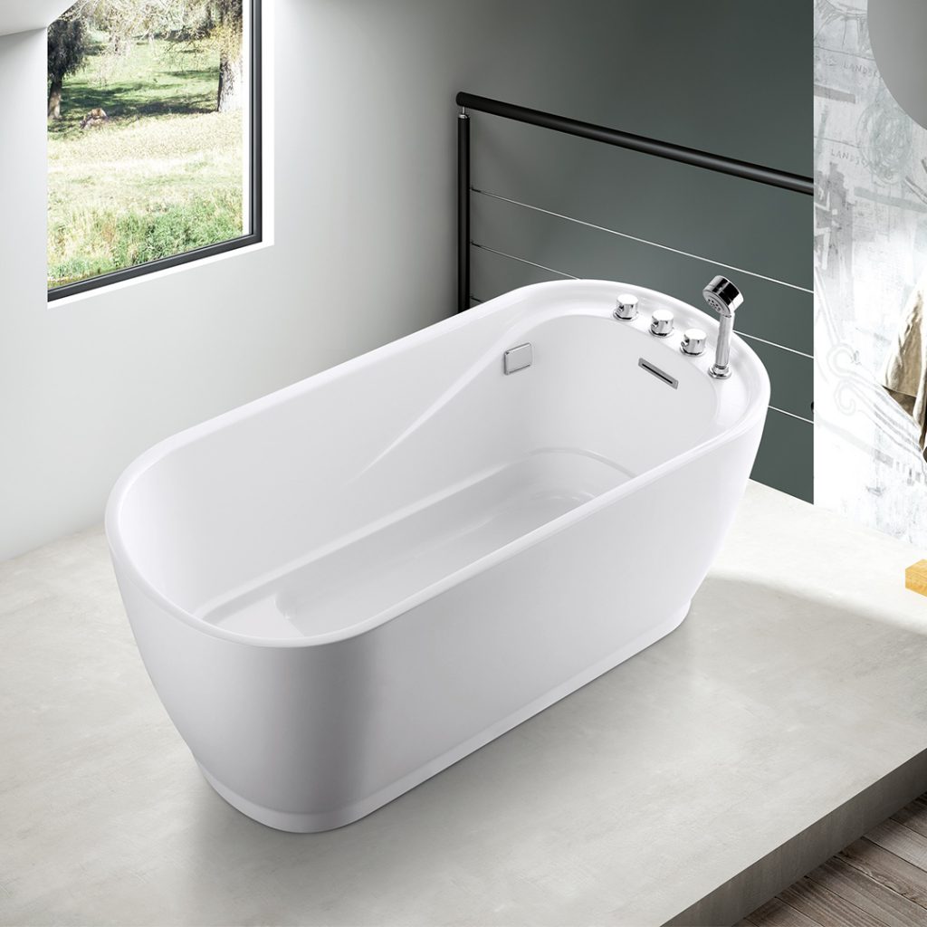 Bồn tắm nằm đặt sàn Nofer NG-1896 (1710x800x810mm) - Image 6