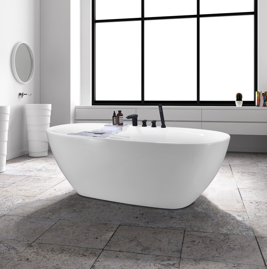 Bồn tắm nằm đặt sàn Nofer NG-61106B (Acrylic-1700x800x650mm) - Image 4