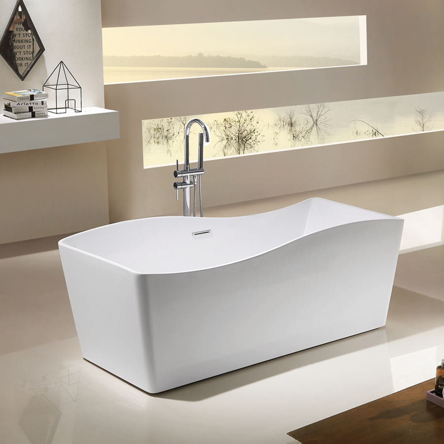 Bồn tắm nằm đặt sàn Nofer NG-61110B (Acrylic-1700x800x680mm) - Image 6