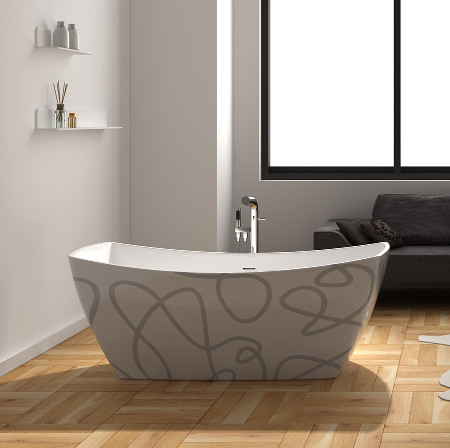 Bồn tắm ngâm đặt sàn Euroking EU-6054 (1620x800x550 mm) - Image 5