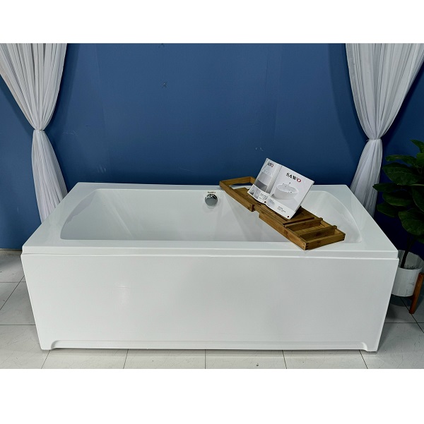 Bồn tắm ngâm đặt sàn hình oval cạnh thẳng SAWO SW5716 (Acrylic-1570x770x600mm) - Image 6