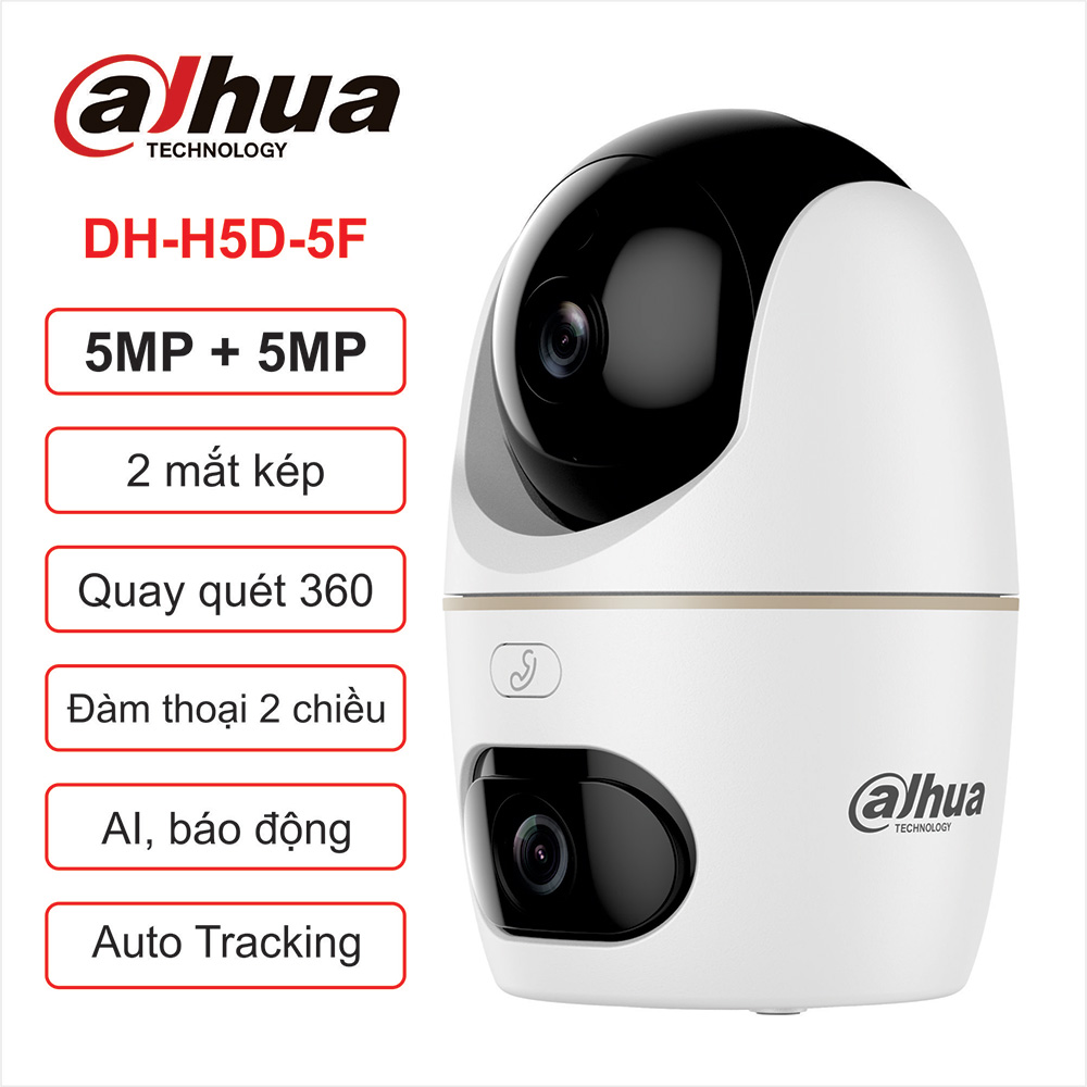 Camera DAHUA DH-H5D-5F (Quay quét wifi 2 mắt x 5MP)