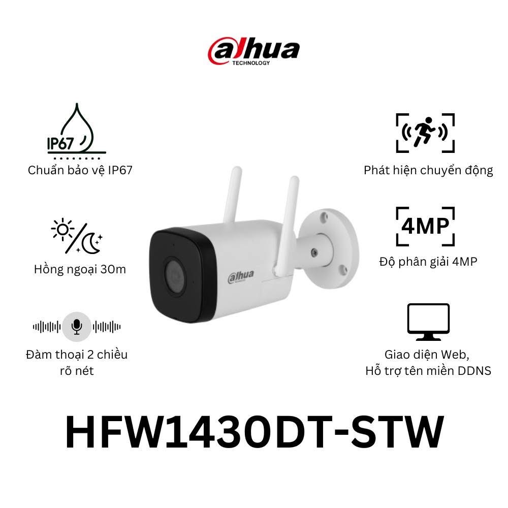 Camera DAHUA DH-IPC-HFW1430DT-STW (Wifi thân 4MP, Loa mic) - 3