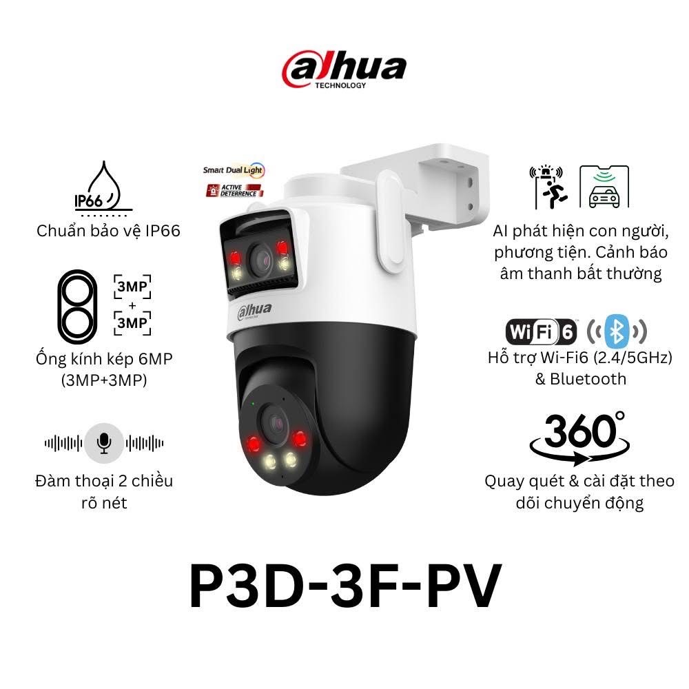 Camera DAHUA DH-P3D-3F-PV (Wifi quay quét 2 mắt x 3MP, báo động) - 2