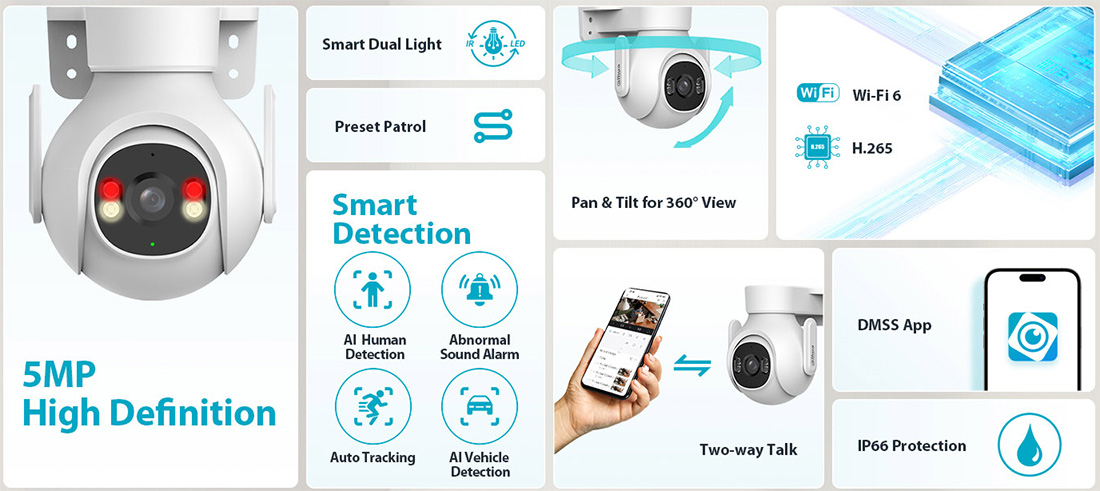 Camera DAHUA DH-P5B-PV (Wifi quay quét 5MP) - 5