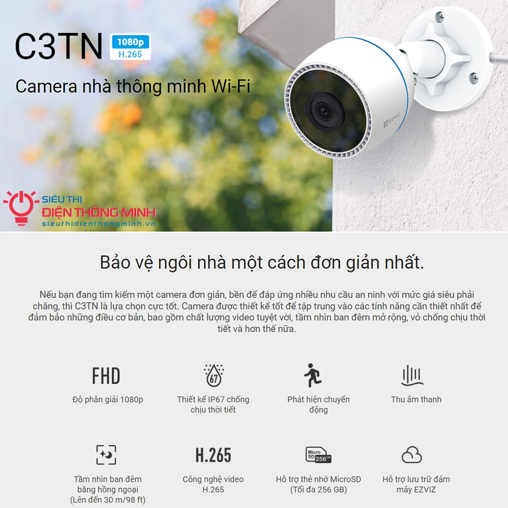 Camera EZVIZ C3TN (Wifi Thân 2MP) - 4