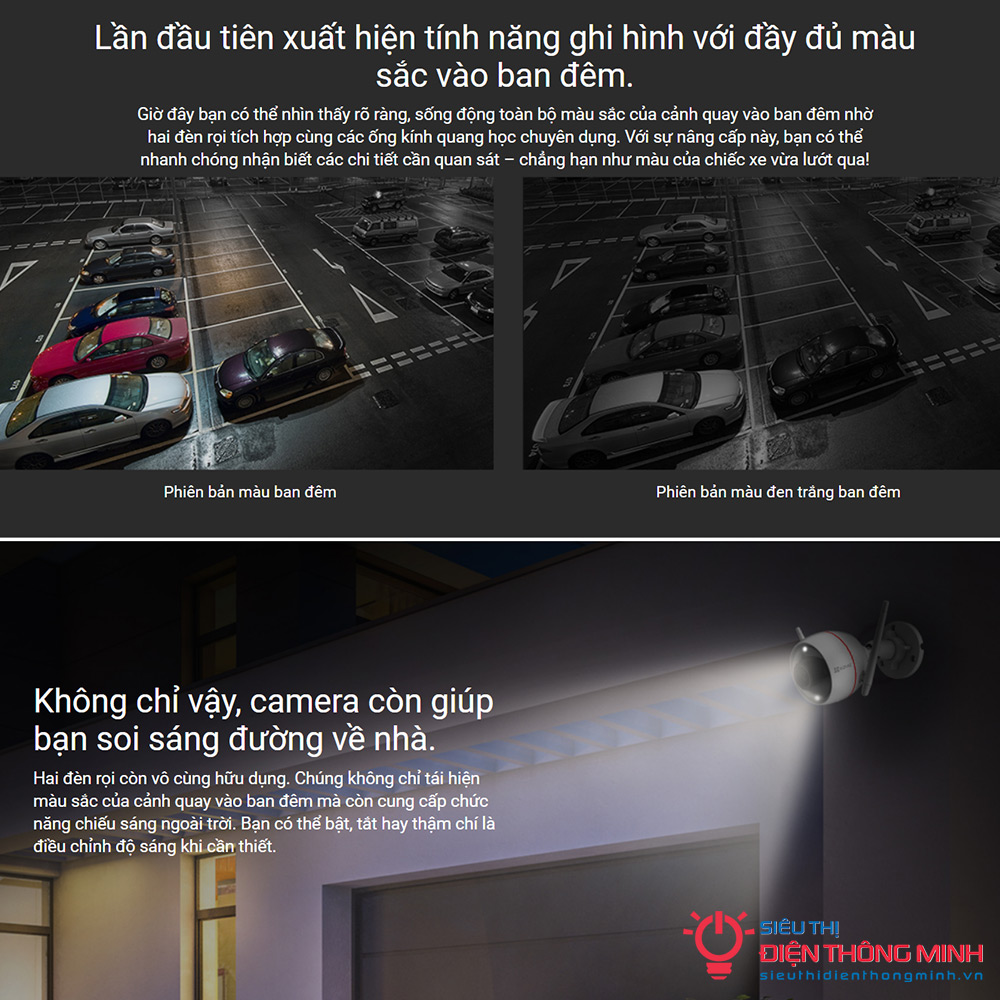 Camera EZVIZ C3W Pro (Wifi Thân 2MP, đêm có màu) - 3