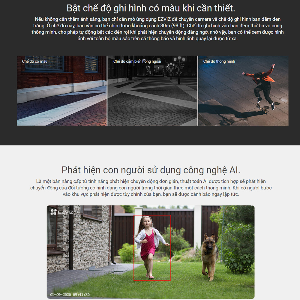 Camera EZVIZ C3W Pro (Wifi Thân 2MP, đêm có màu) - 4