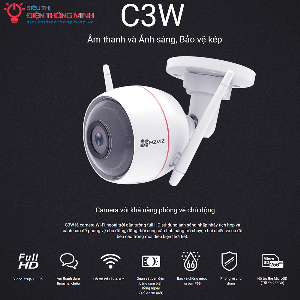 Camera EZVIZ C3W (Wifi Thân 2MP) - 2