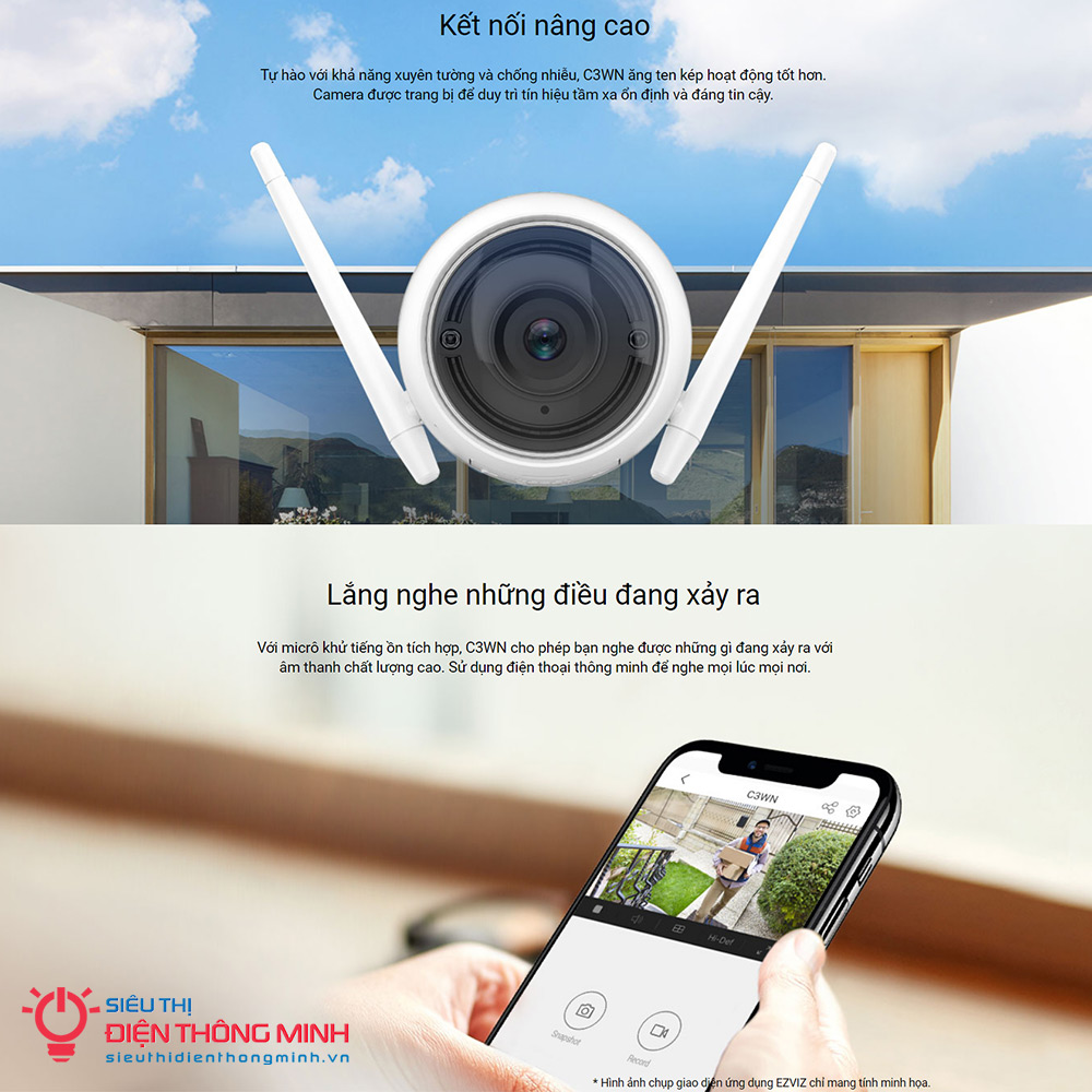 Camera EZVIZ C3WN (Wifi Thân 2MP) - 3