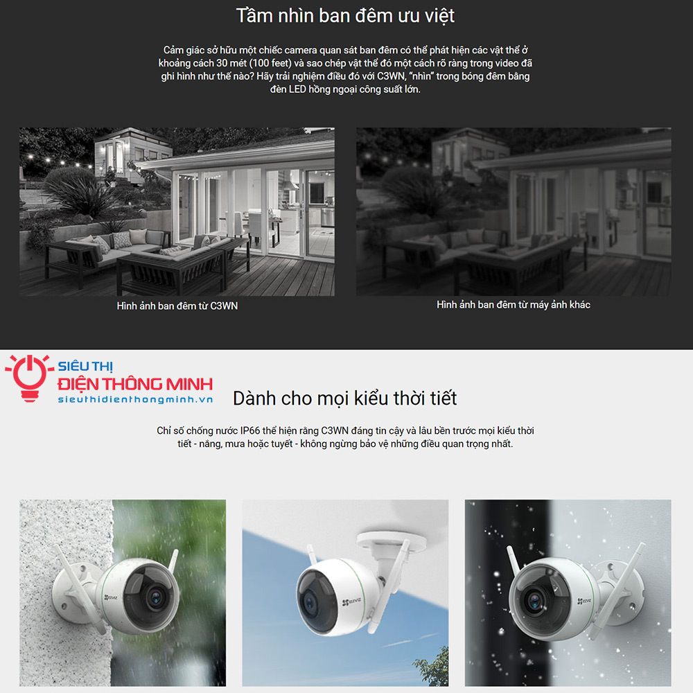 Camera EZVIZ C3WN (Wifi Thân 2MP) - 4