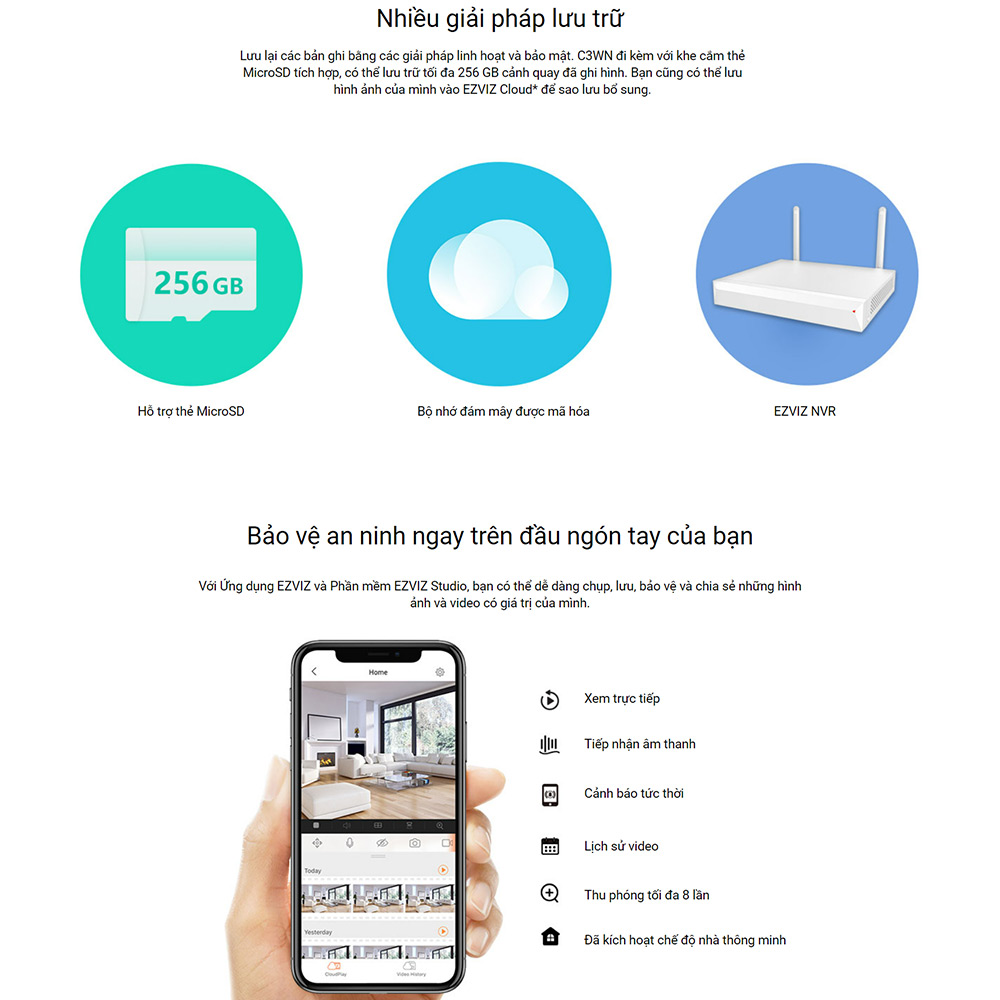 Camera EZVIZ C3WN (Wifi Thân 2MP) - 5