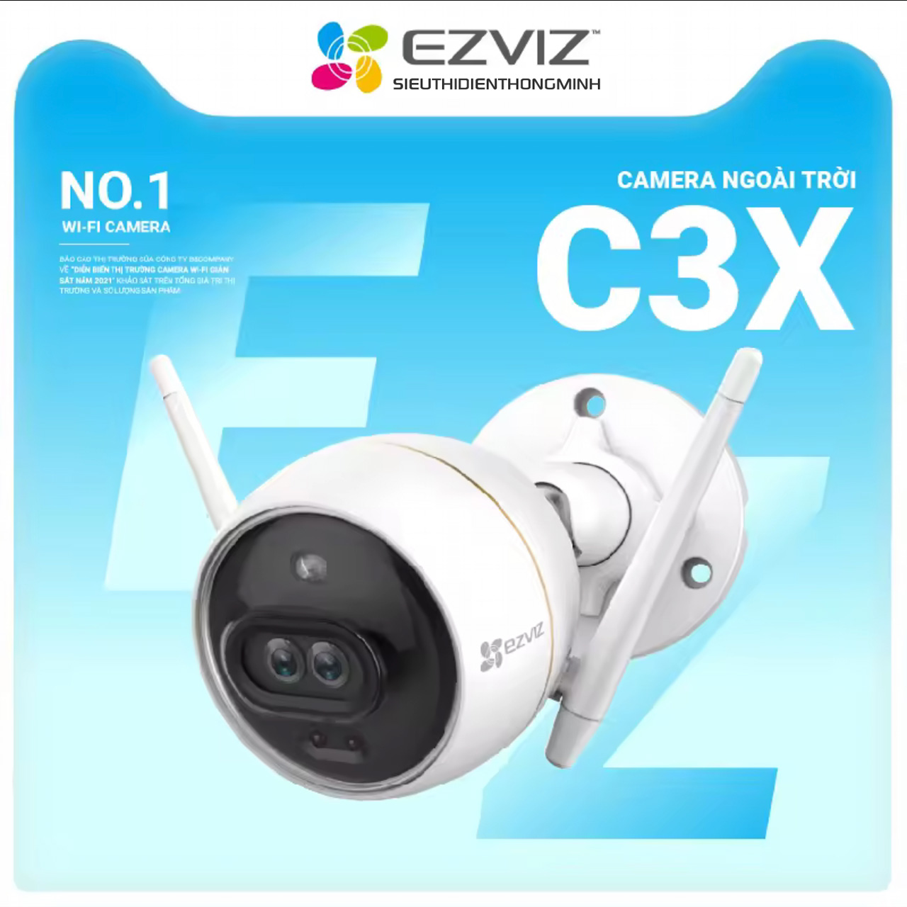 Camera EZVIZ C3X (Wifi Thân 2MP ống kính kép, đêm có màu) - 2