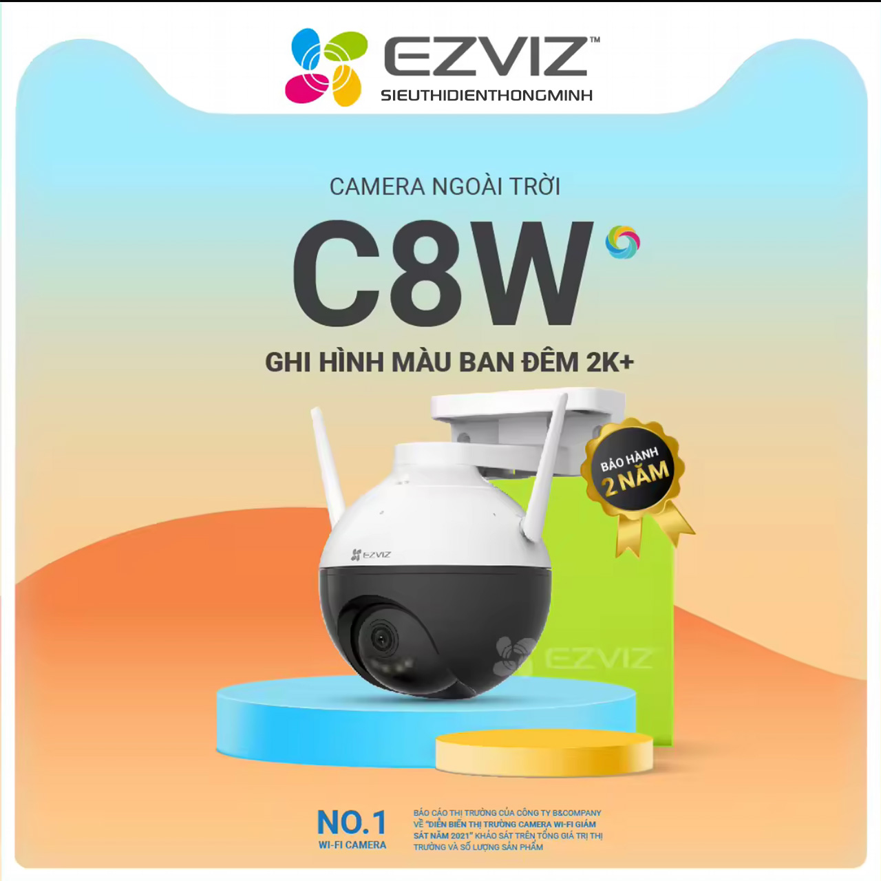 Camera EZVIZ C8W (Wifi quay quét 4MP)