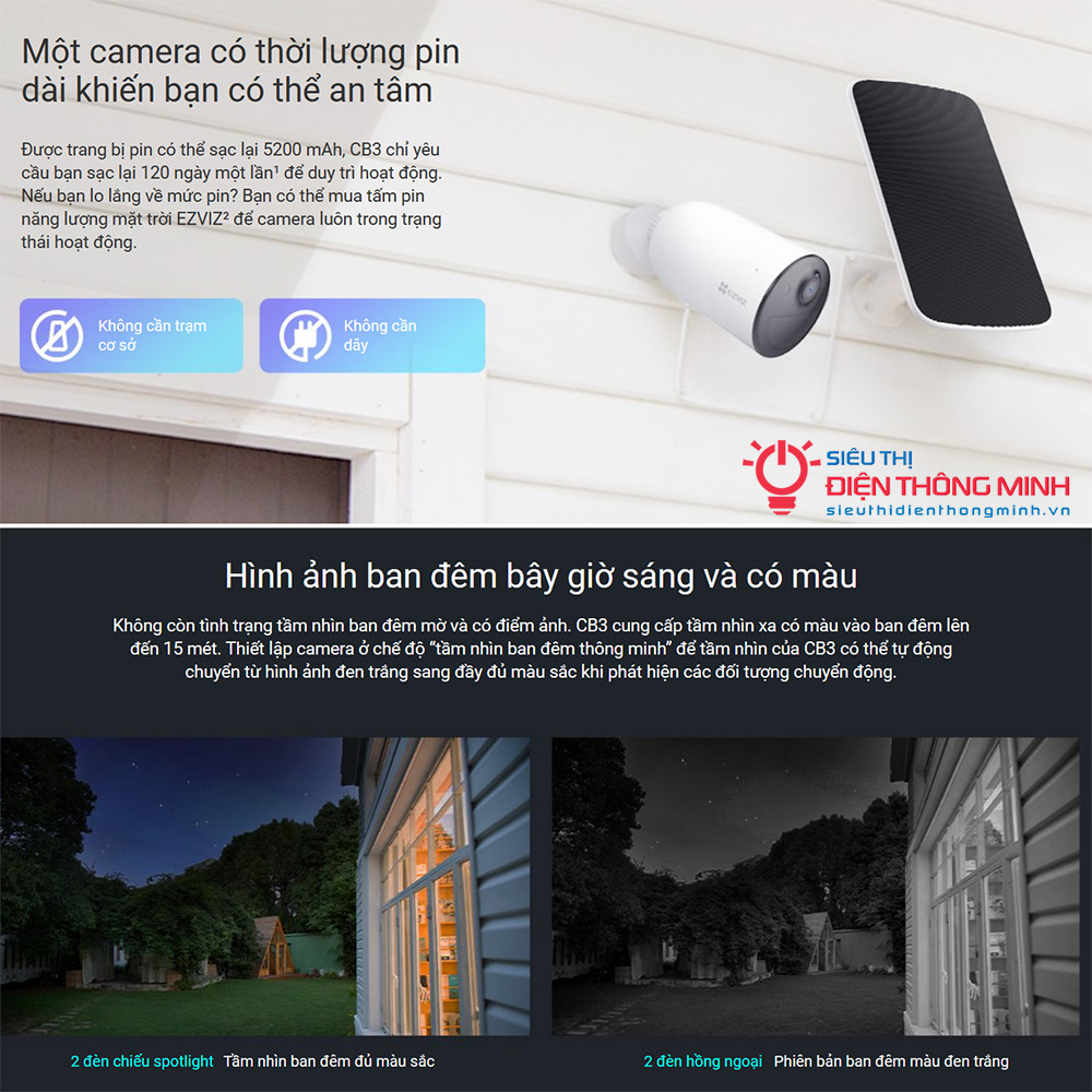 Camera EZVIZ CB3 (Wifi 2MP, PIN 5200mAh) - 3