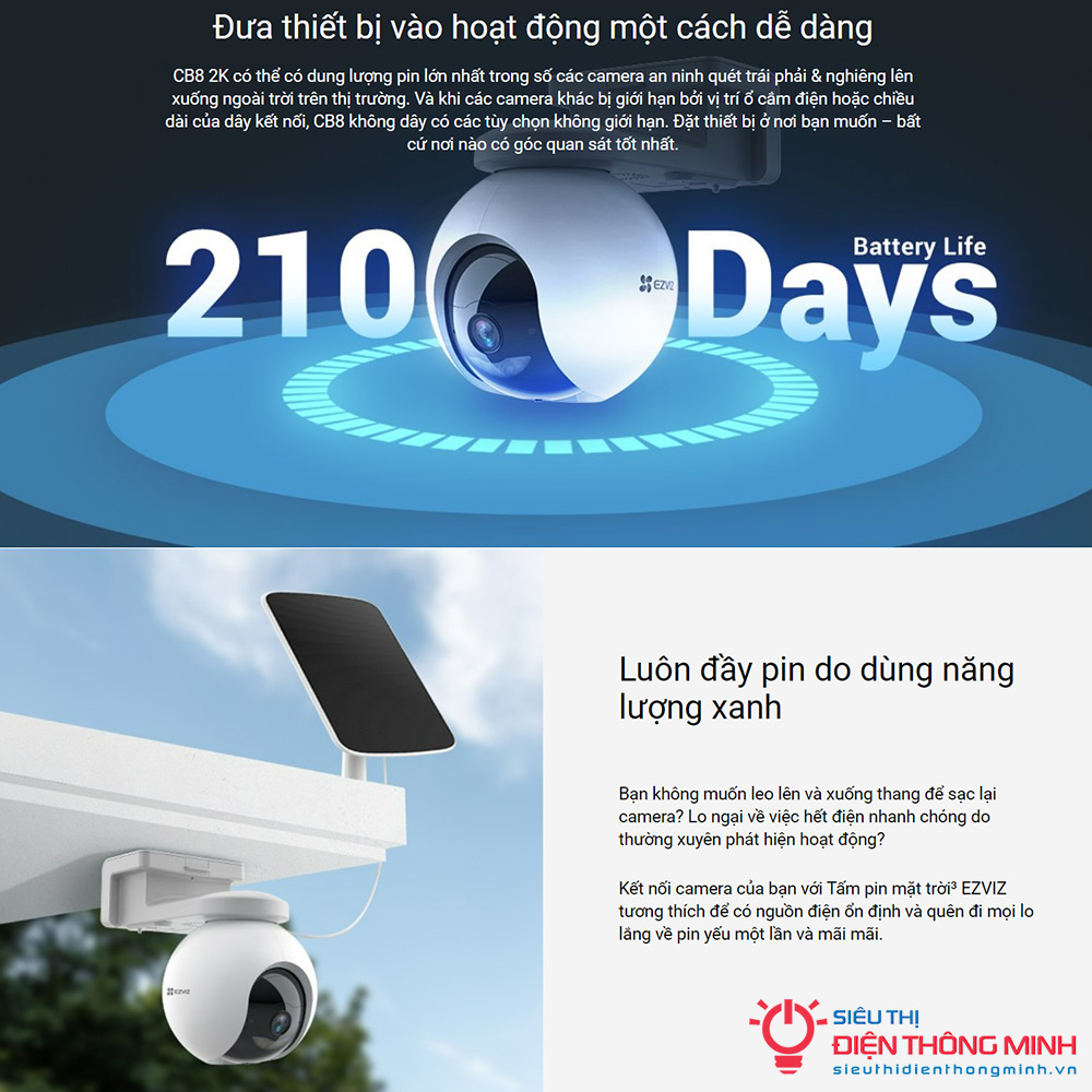 Camera EZVIZ CB8 (Wifi quay quét 4MP, PIN 10.400mAh) - 3