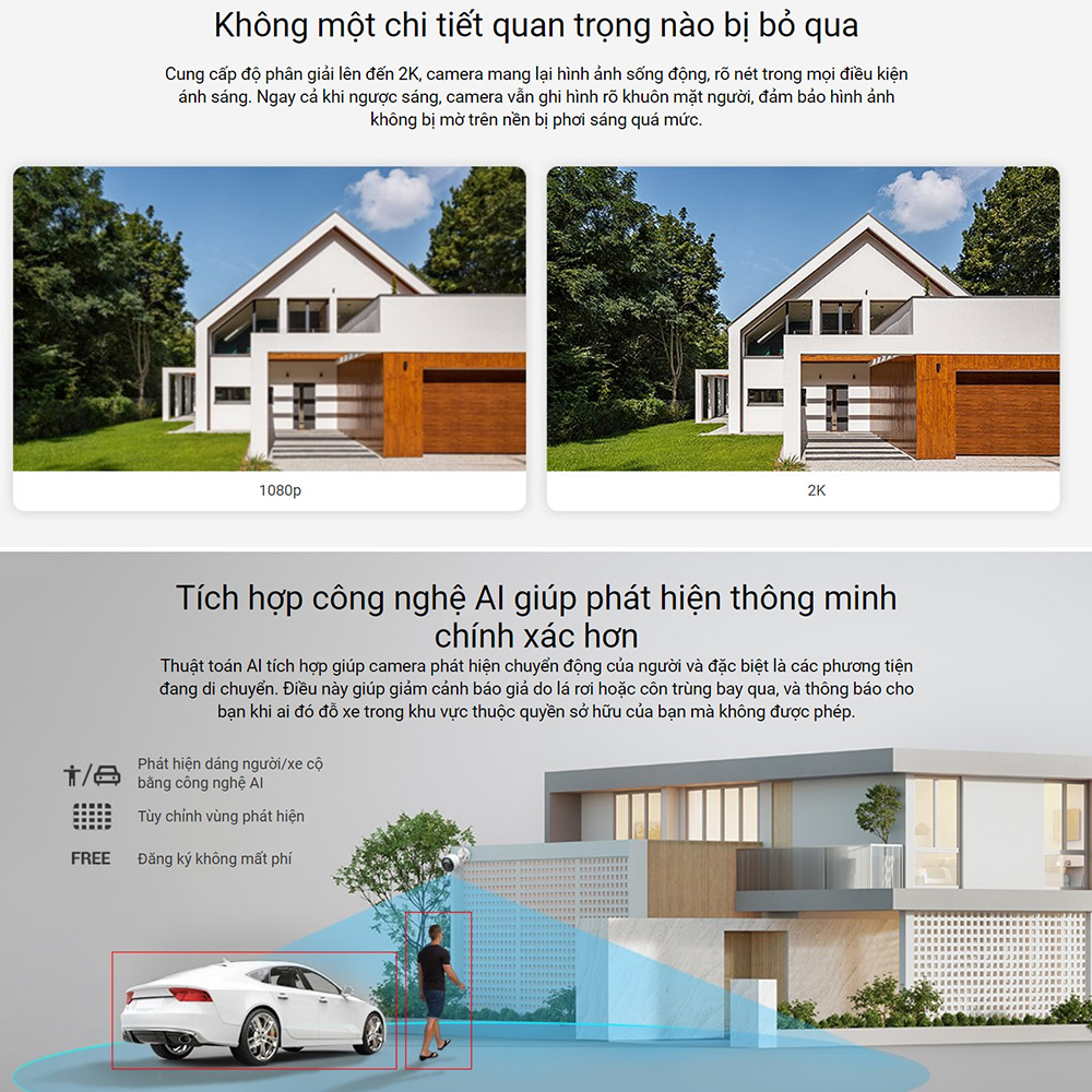 Camera EZVIZ H3 2K (Wifi Thân 3MP, đêm có màu) - 5