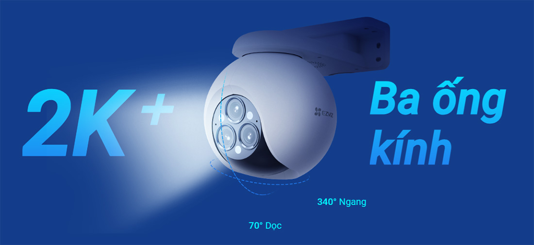 Camera EZVIZ H80F Multi 2K+ (Wifi quay quét 3 mắt, 4MP, Zoom 12X) - 5