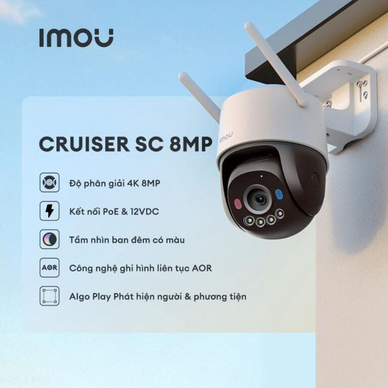 Camera IMOU IPC-K7FP-8V0N (Wifi, PoE quay quét 8MP, báo động) - 2