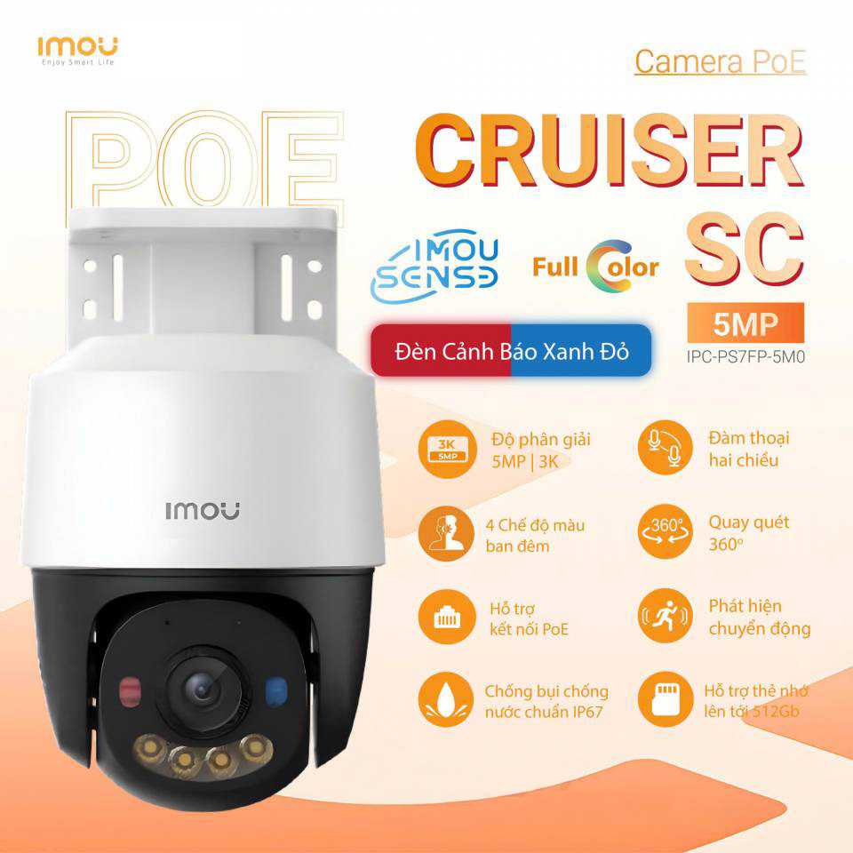 Camera IMOU IPC-PS7FP-5M0 (Quay quét 5MP, PoE, Loa Mic) - 2
