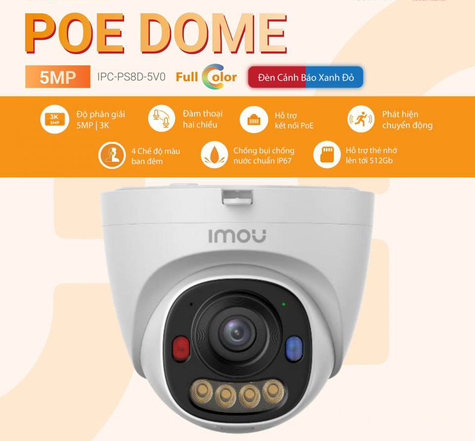 Camera IMOU IPC-PS8D-5V0 (Dome 5MP, PoE, liền Mic, góc rộng) - 3