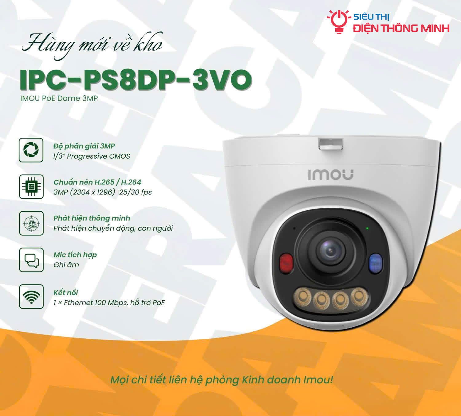 Camera IMOU IPC-PS8DP-3V0 (Dome 3MP, PoE, liền Mic, góc rộng) - 5