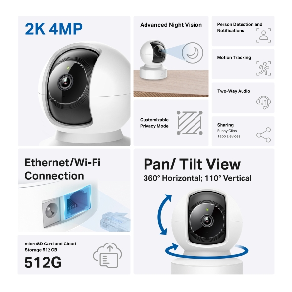 Camera TP-LINK Tapo C222 (Wifi quay quét 4MP) - 2