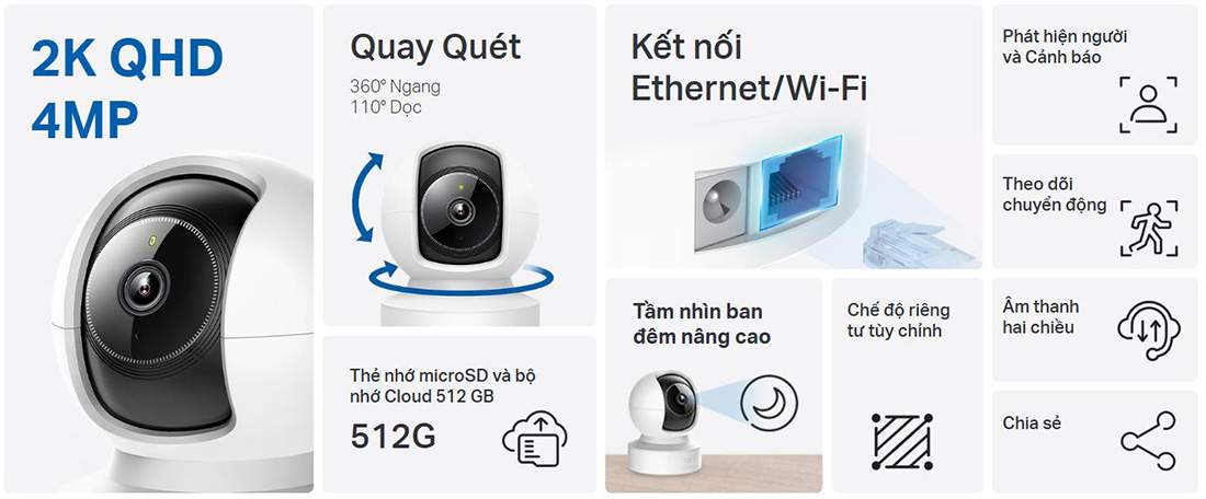 Camera TP-LINK Tapo C222 (Wifi quay quét 4MP) - 5