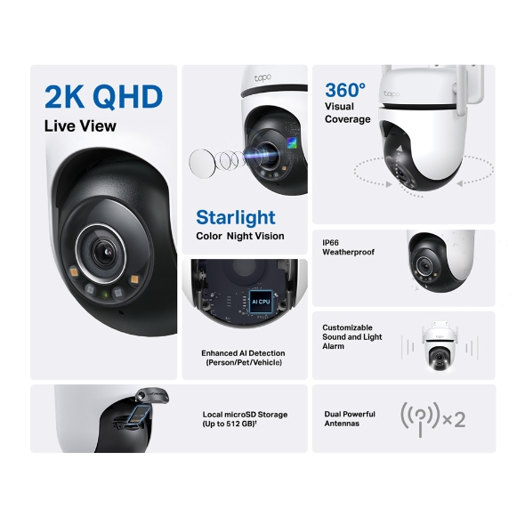 Camera TP-LINK Tapo C520WS (Wifi quay quét ngoài trời 4MP) - 2