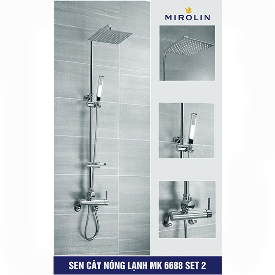 Cần nối sen cây tắm Mirolin MK-668C-Set 3 (Bát 20x20cm) - Image 6