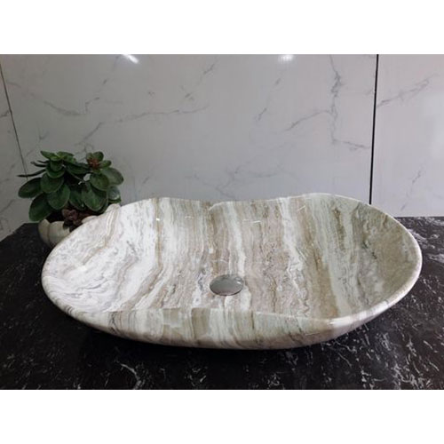 Chậu đá mỹ nghệ tự nhiên tròn màu xanh BST40 (D42-D35-D28) - Image 6