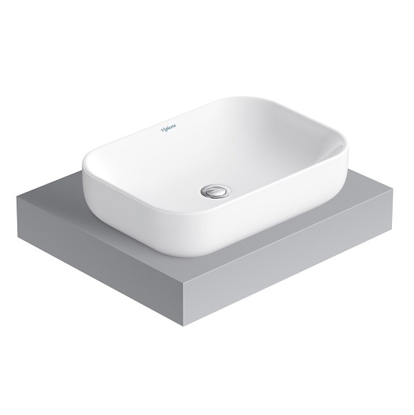 Chậu đặt bàn đá 2 tầng màu trắng Viglacera PHL-9S01P - Image 3