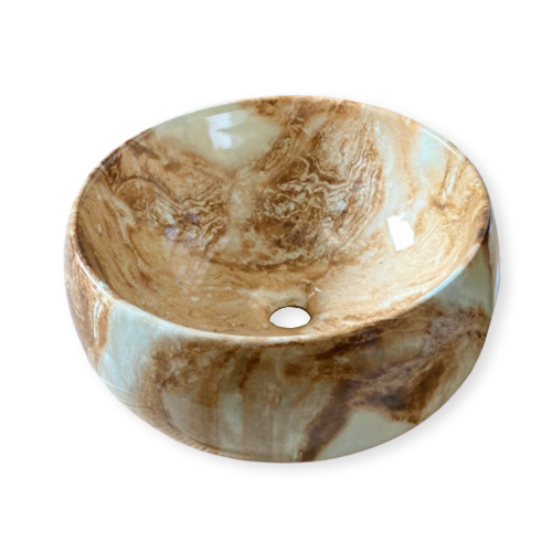 Chậu Lavabo đá tự nhiên xuyên sáng onyx màu vàng các kiểu dáng Miken MKC- 00019 - Image 6