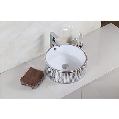 Chậu lavabo sứ nghệ thuật Gia Mỹ 802 (46x46x16cm) - Image 5