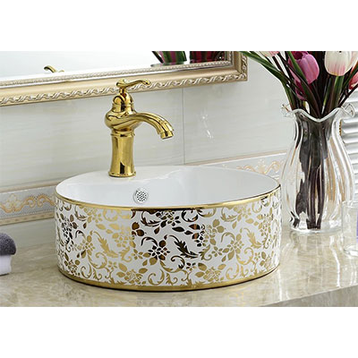 Chậu lavabo sứ nghệ thuật Gia Mỹ 804 (46x46x16cm) - Image 3