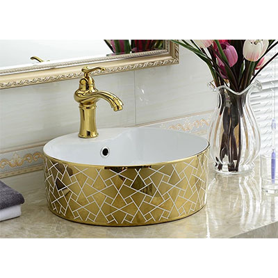 Chậu lavabo sứ nghệ thuật Gia Mỹ 809 (46x42x13cm) - Image 3