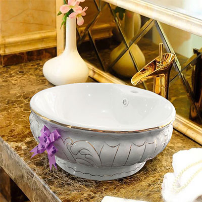 Chậu lavabo sứ nghệ thuật Gia Mỹ 815 (46x46x16cm) - Image 4