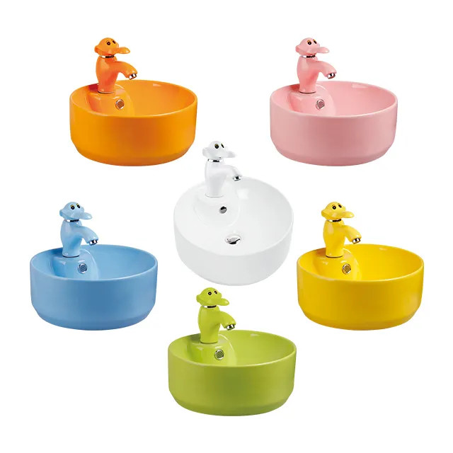 Chậu lavabo trẻ em màu hồng Miken MKC-5003P - Image 5