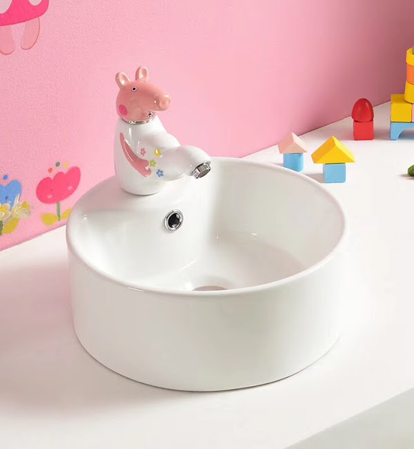 Chậu lavabo trẻ em màu vàng Miken MKC-5002Y - Image 6