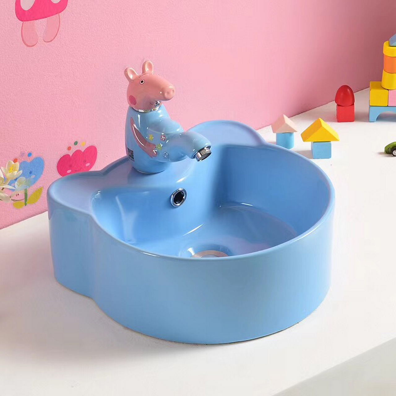 Chậu lavabo trẻ em màu xanh da trời Miken MKC-5003SB - Image 4