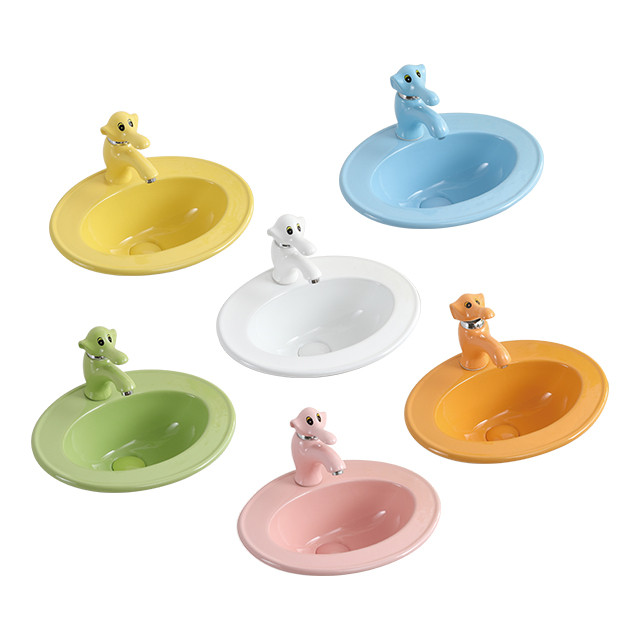 Chậu lavabo trẻ em màu xanh đậm Miken MKC-5002DB - Image 6