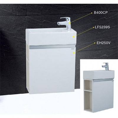 Chậu liền bàn Caesar LF5253-FB001A-EH160V (Chậu+Mặt đá+ Tủ nhựa) - Image 6