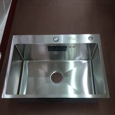 Chậu rửa bát 1 hố chống xước kiểu dáng Nhật Bản bề mặt Linen màu xám ghi Henry 8050 (80x50x22cm) - Image 5
