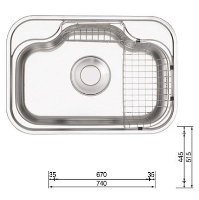 Chậu rửa bát 1 hố ECOFA SQJP-850 (850x510x220 mm) - Image 5