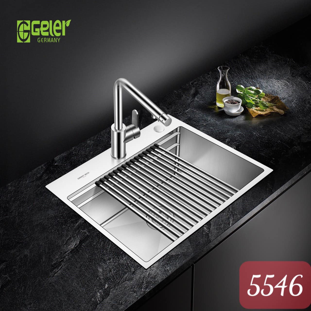 Chậu rửa bát 1 hố Geler GL Eco 5546 (550x460x220mm)