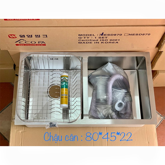 Chậu rửa bát 1 hố Hàn Quốc CICO DJUS 950 (950x515mm) - Image 5