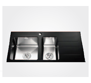 Chậu rửa bát 1 hố Inox mạ màu đen KAMADA 6944 (690x440mm) - Image 3