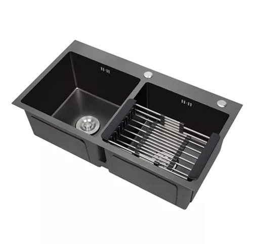 Chậu rửa bát 1 hố Inox SUS 304 màu ghi nano hoa dâu Miken Grunder MKRB-8648 (86x48 cm) - Image 4