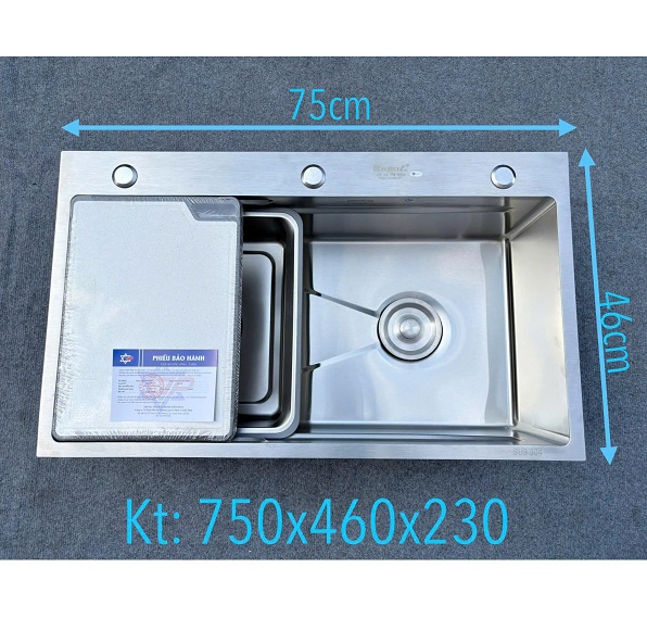 Chậu rửa bát 1 hố Inox SUS 304 màu ghi xám đen Kagol 6045AB (600x450x240mm) - Image 3