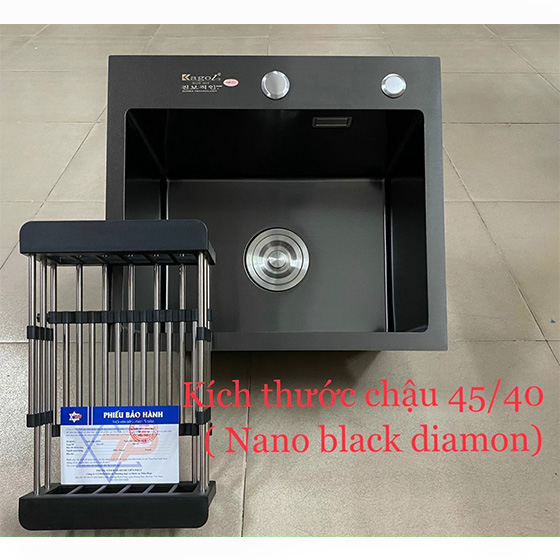 Chậu rửa bát 1 hố Inox SUS 304 nano black màu đen Kagol KG 7848B - Image 5